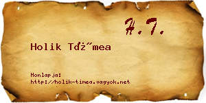 Holik Tímea névjegykártya